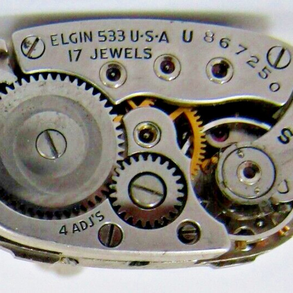 Elgin Watch Movement Cufflinks Sterling Silver